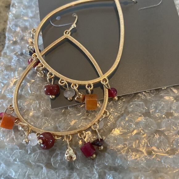 Style & Co. Red Beaded Teardrop Dangle Earrings - Picture 6 of 6